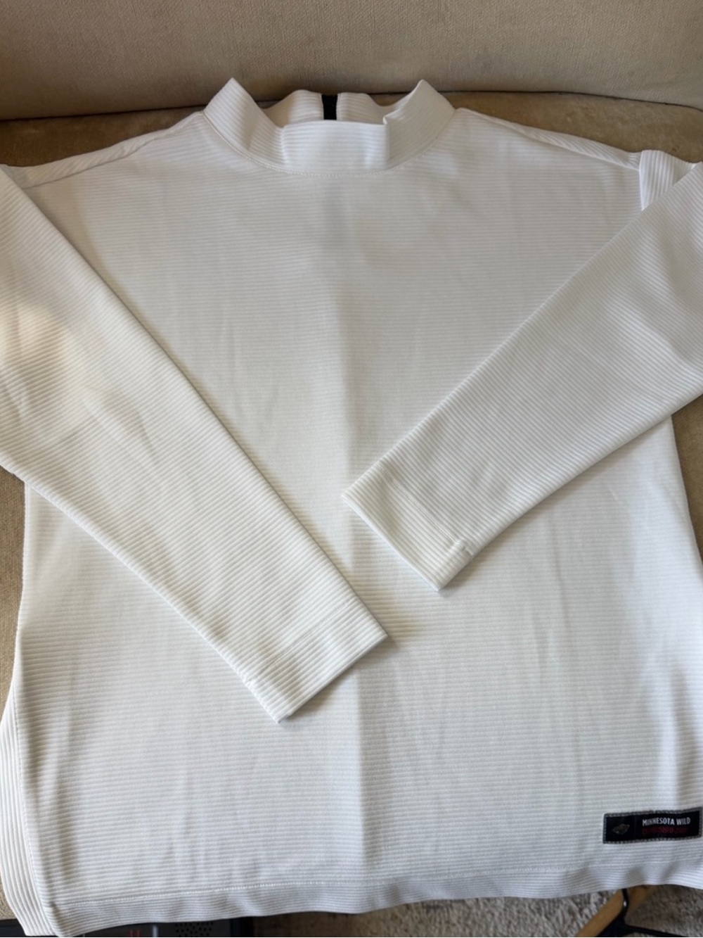 Ladies MN Wild NHL White Ribbed Cowl-Neck Sweatshirt